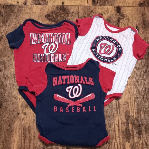 Lot 3‎ Genuine Merchandise Team Athletics Washington Nationals 12 Month boy C18 - Picture 1 of 10